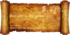 Burján Ágnes névjegykártya
