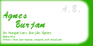 agnes burjan business card