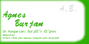 agnes burjan business card
